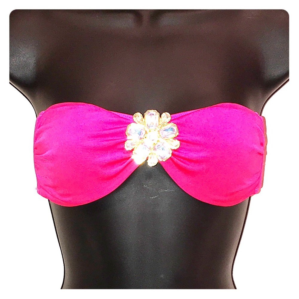 VS Pink Bikini Top Pink with Embellishment